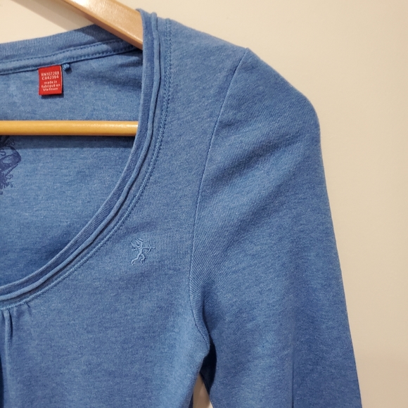 Esprit blue long sleeved ruched scoop neck small - Picture 6 of 10
